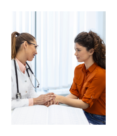 A patient consulting with a doctor
